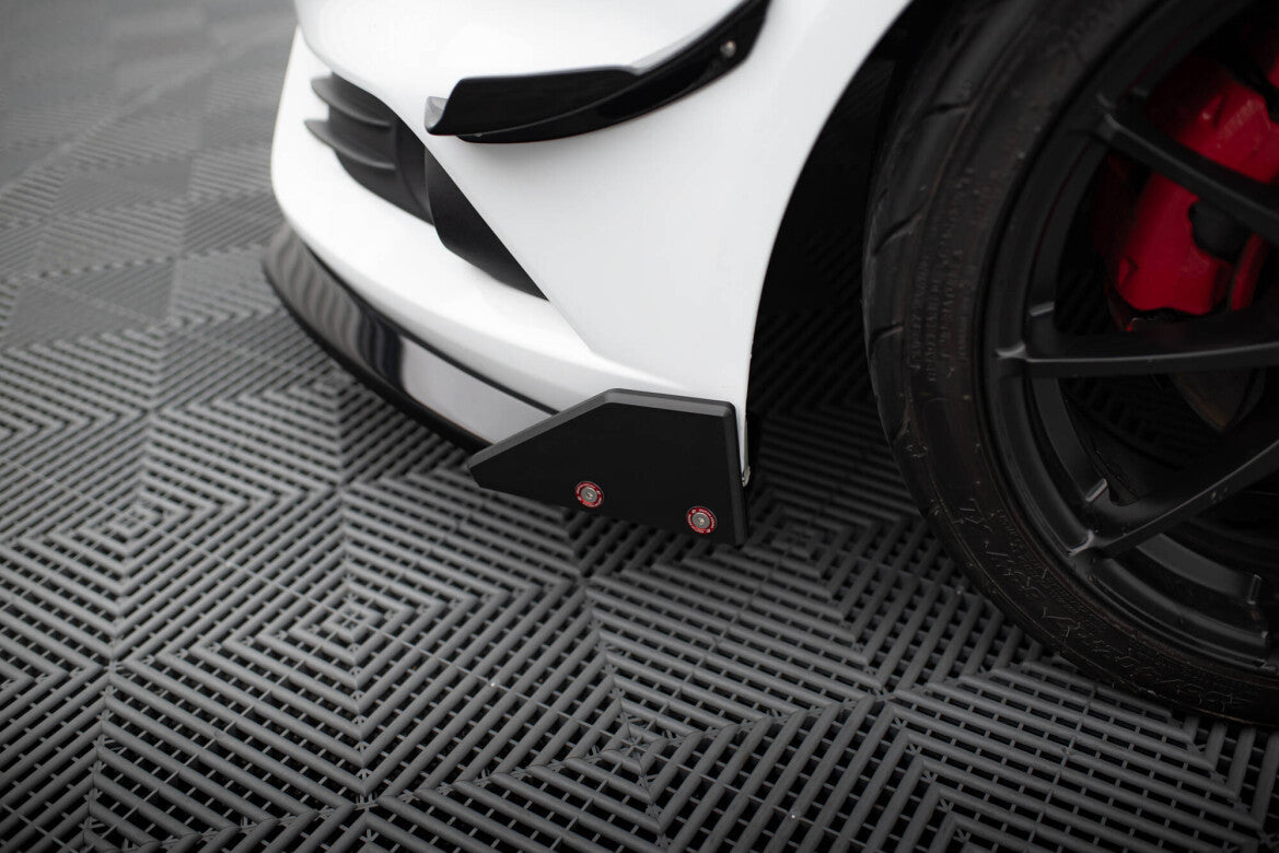 Frontlippe V.6 passend für Ford Fiesta ST Mk7 FL schwarz Hochglanz + Flaps matt