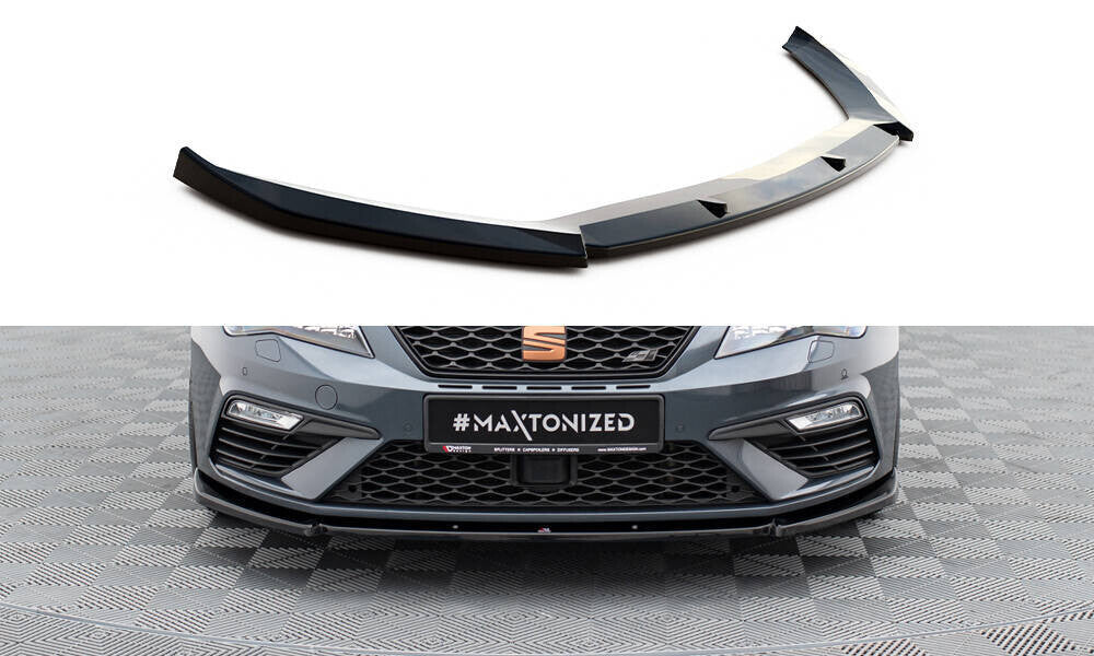 Frontlippe V.6 passend für Seat Leon CUPRA / FR Mk3 FL schwarz Hochglanz