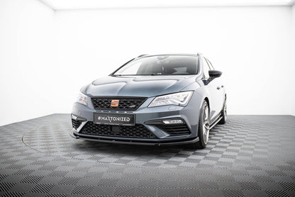 Frontlippe V.6 passend für Seat Leon CUPRA / FR Mk3 FL schwarz Hochglanz