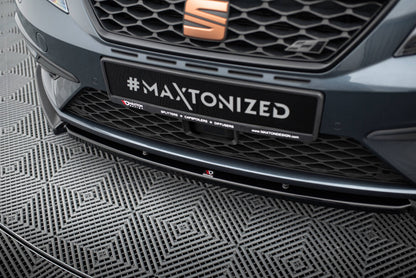Frontlippe V.6 passend für Seat Leon CUPRA / FR Mk3 FL schwarz Hochglanz