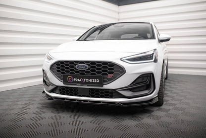 Frontlippe V.7 passend für Ford Focus ST / ST-Line Mk4 FL schwarz Hochglanz