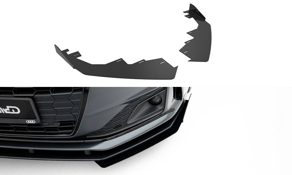 Frontlippen Flaps passend für Audi A5 F5 FL schwarz Hochglanz