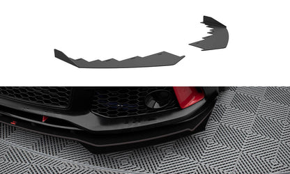 Frontlippen Flaps passend für Audi A7 RS7 Look C7 schwarz Hochglanz