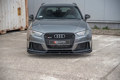 Frontlippen Flaps passend für Audi RS3 8V Sportback schwarz Hochglanz