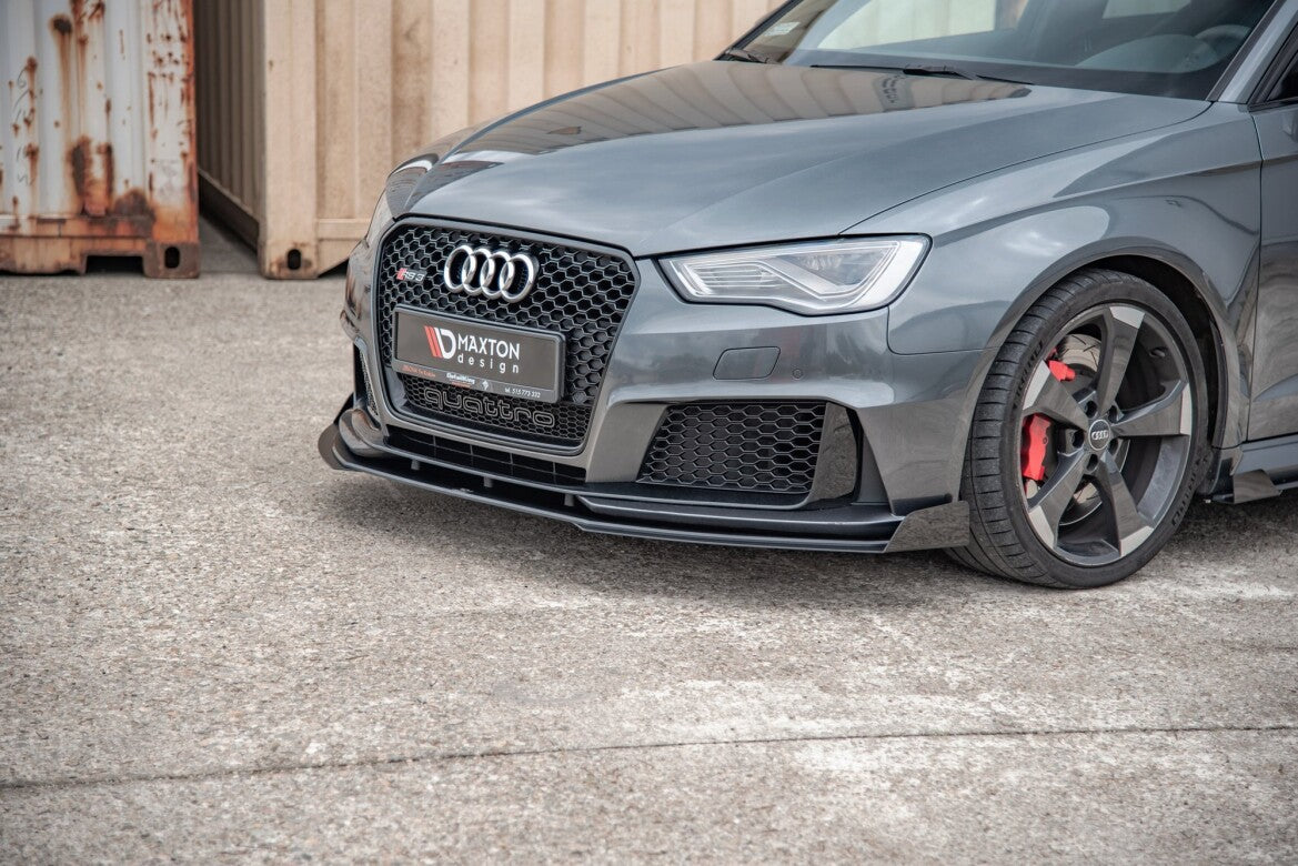 Frontlippen Flaps passend für Audi RS3 8V Sportback schwarz Hochglanz