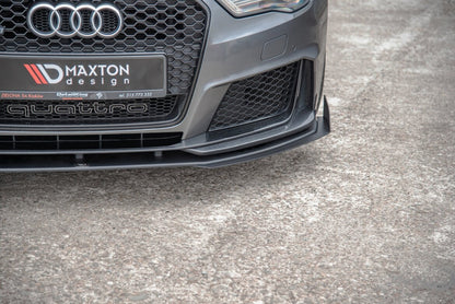 Frontlippen Flaps passend für Audi RS3 8V Sportback schwarz Hochglanz
