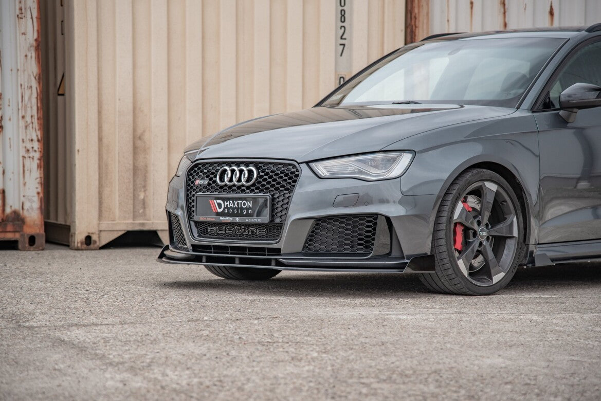Frontlippen Flaps passend für Audi RS3 8V Sportback schwarz Hochglanz