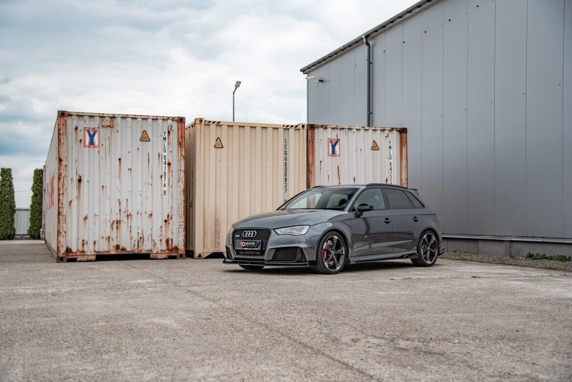Frontlippen Flaps passend für Audi RS3 8V Sportback schwarz Hochglanz