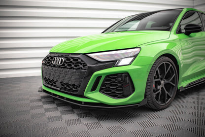 Frontlippen Flaps passend für Audi RS3 8Y schwarz Hochglanz