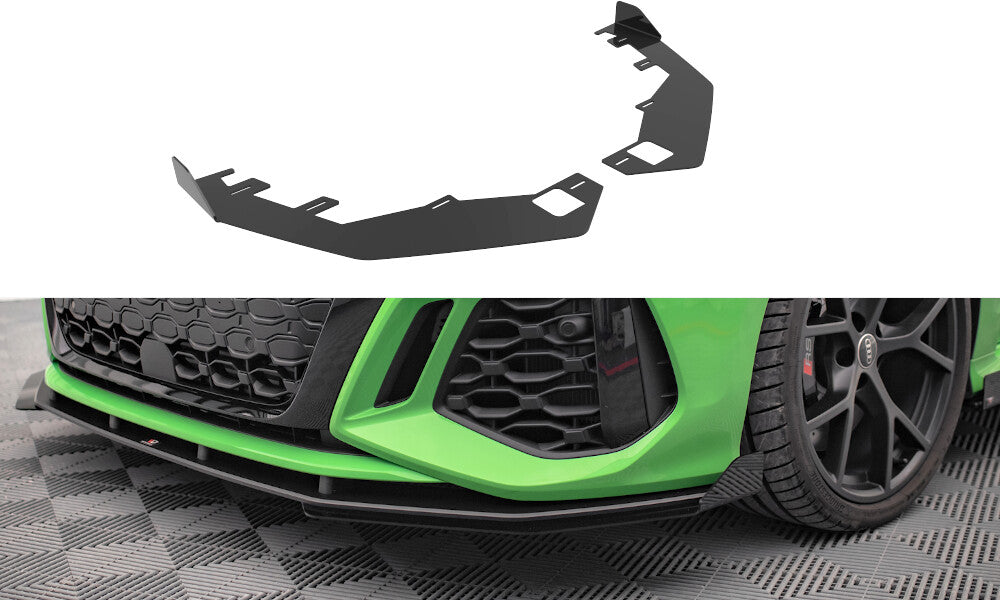 Frontlippen Flaps passend für Audi RS3 8Y schwarz Hochglanz