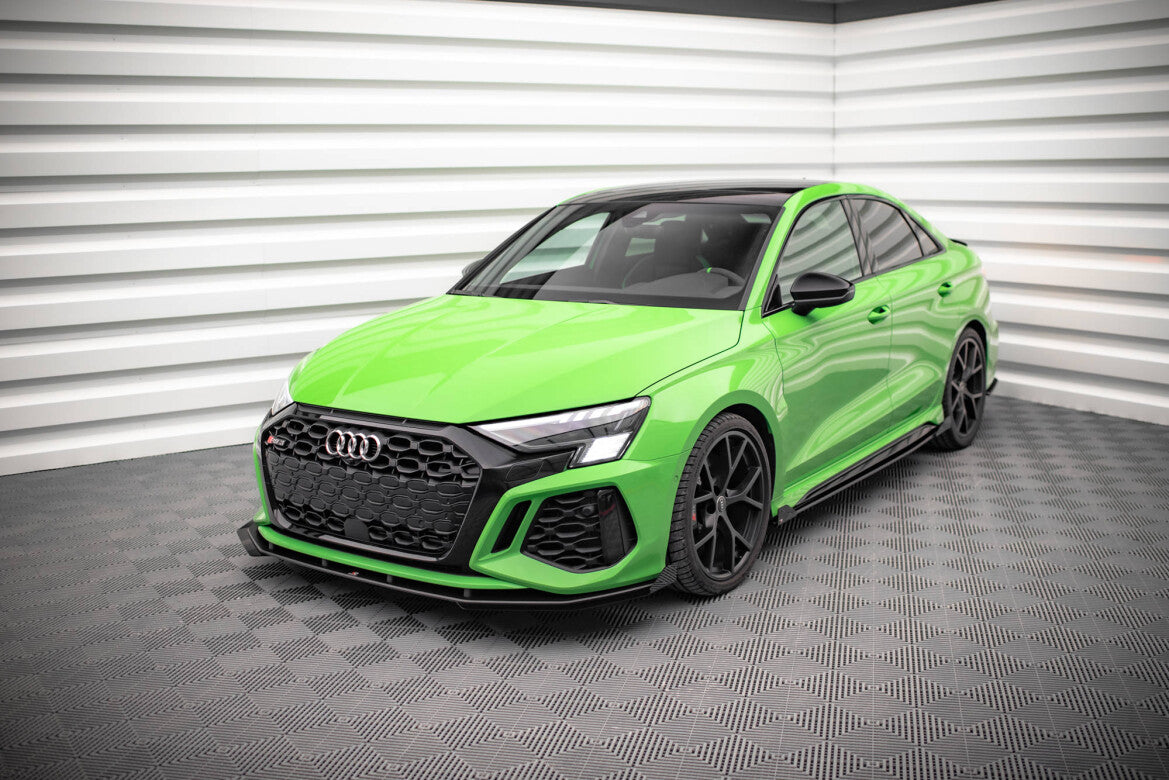 Frontlippen Flaps passend für Audi RS3 8Y schwarz Hochglanz
