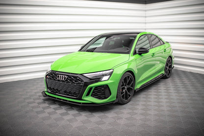 Frontlippen Flaps passend für Audi RS3 8Y schwarz Hochglanz