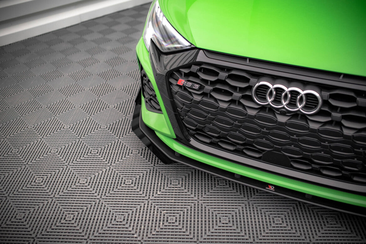 Frontlippen Flaps passend für Audi RS3 8Y schwarz Hochglanz