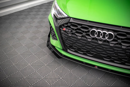 Frontlippen Flaps passend für Audi RS3 8Y schwarz Hochglanz