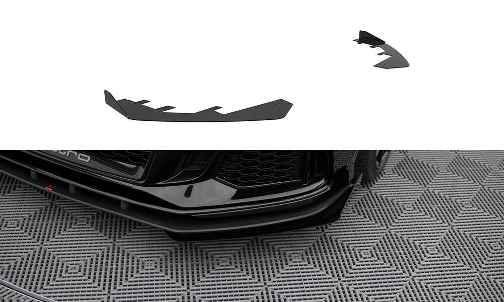 Frontlippen Flaps passend für Audi RS3 Limousine 8V FL schwarz Hochglanz