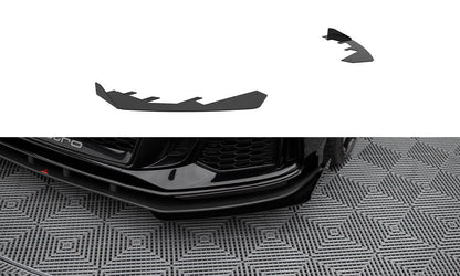 Frontlippen Flaps passend für Audi RS3 Limousine 8V FL schwarz Hochglanz