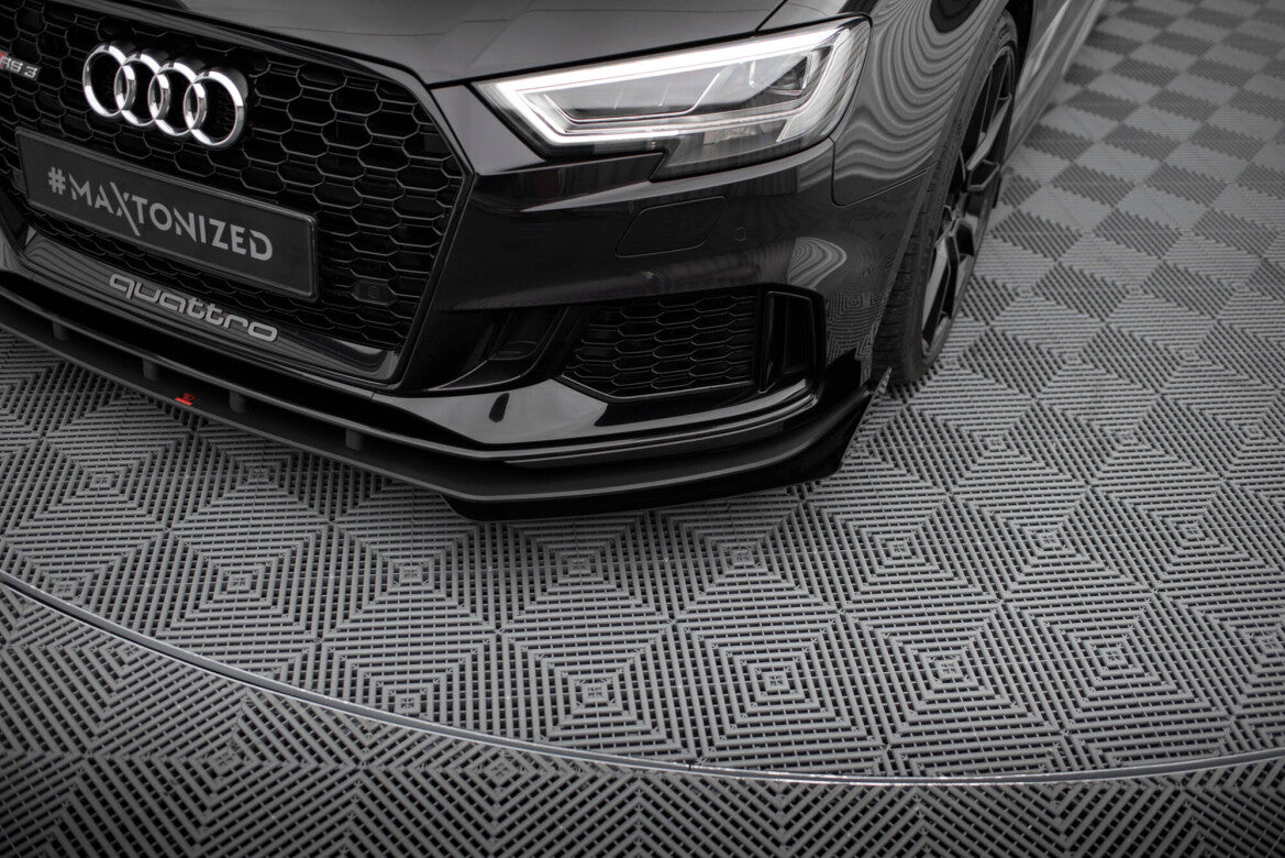 Frontlippen Flaps passend für Audi RS3 Limousine 8V FL schwarz Hochglanz