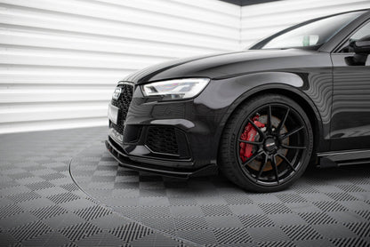 Frontlippen Flaps passend für Audi RS3 Limousine 8V FL schwarz Hochglanz