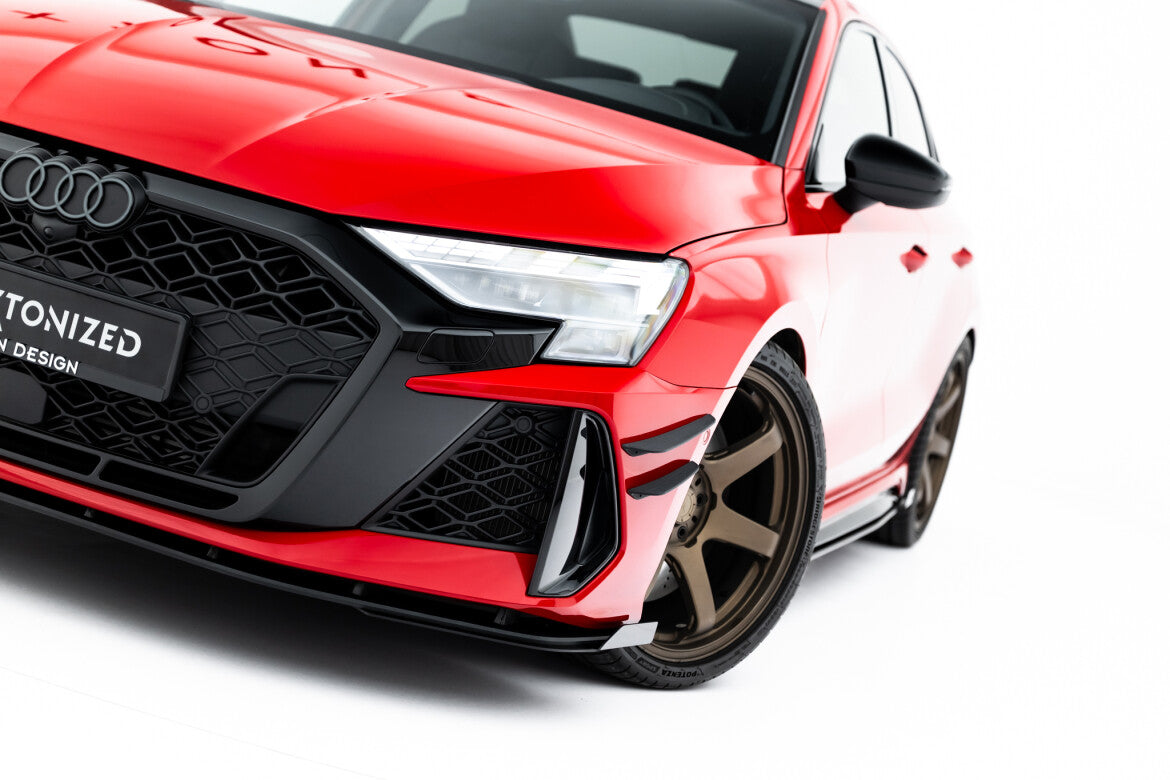 Frontlippen Flaps passend für Audi RS3 Sportback 8Y FL schwarz Hochglanz