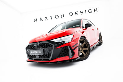 Frontlippen Flaps passend für Audi RS3 Sportback 8Y FL schwarz Hochglanz
