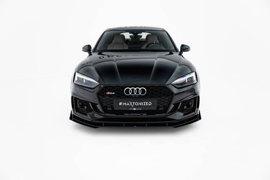 Frontlippen Flaps passend für Audi RS5 Coupe / Sportback F5 schwarz Hochglanz