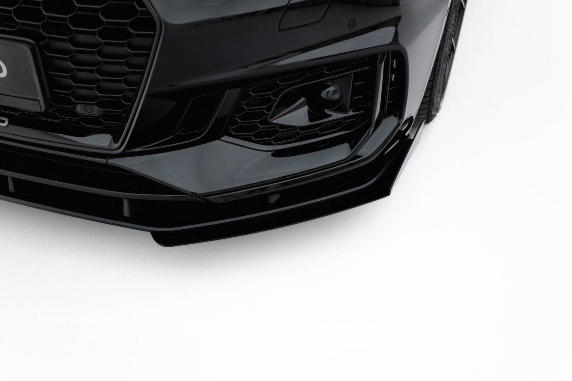 Frontlippen Flaps passend für Audi RS5 Coupe / Sportback F5 schwarz Hochglanz