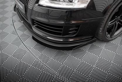 Frontlippen Flaps passend für Audi RS6 Avant C6 schwarz Hochglanz