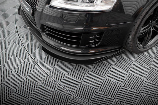 Frontlippen Flaps passend für Audi RS6 Avant C6 schwarz Hochglanz