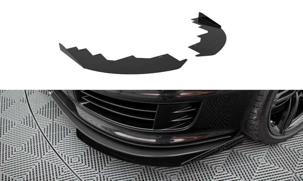 Frontlippen Flaps passend für Audi RS6 Avant C6 schwarz Hochglanz