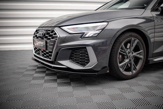 Frontlippen Flaps passend für Audi S3/A3 S-Line 8Y schwarz Hochglanz