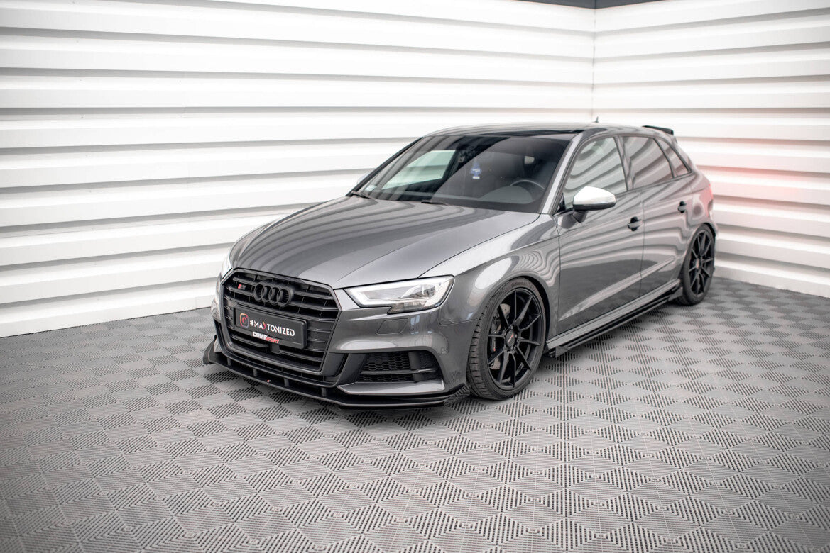 Frontlippen Flaps passend für Audi S3 / A3 S-Line Sportback 8V FL schwarz Hochglanz