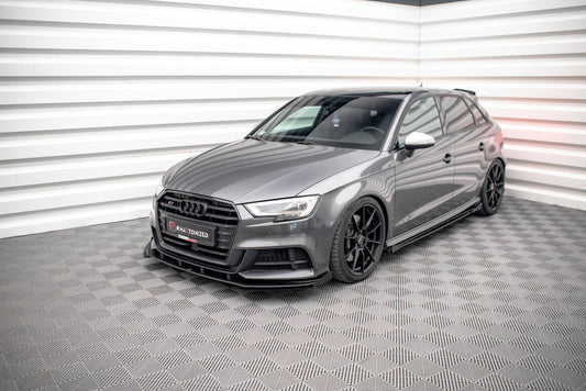 Frontlippen Flaps passend für Audi S3 / A3 S-Line Sportback 8V FL schwarz Hochglanz