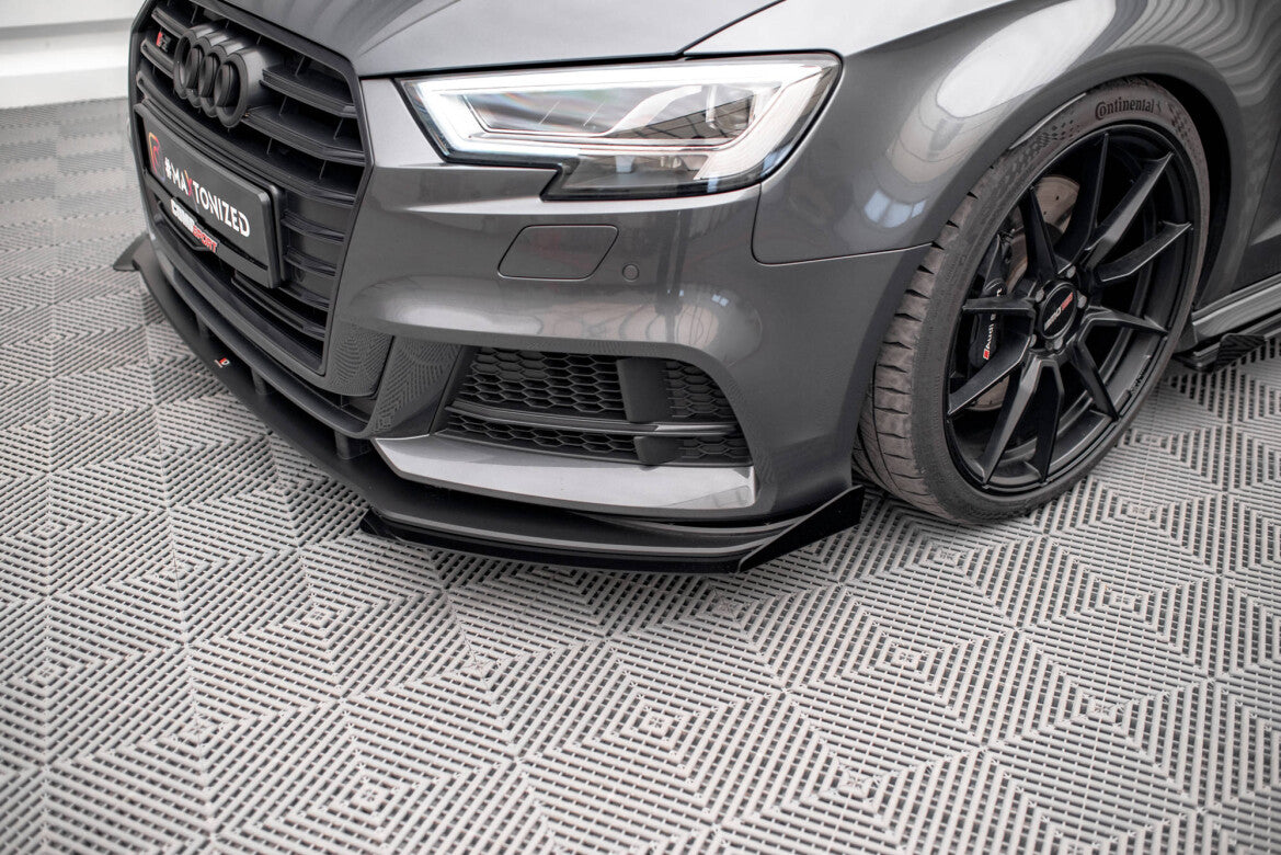 Frontlippen Flaps passend für Audi S3 / A3 S-Line Sportback 8V FL schwarz Hochglanz