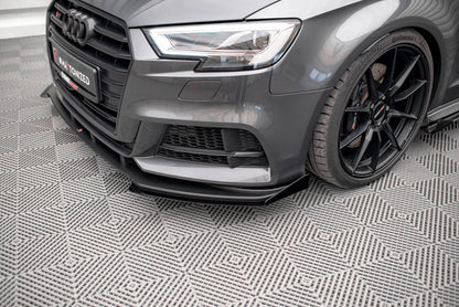 Frontlippen Flaps passend für Audi S3 / A3 S-Line Sportback 8V FL schwarz Hochglanz