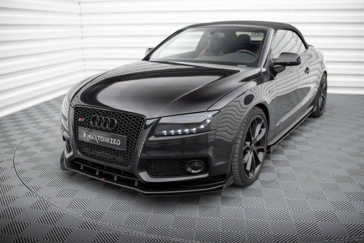 Frontlippen Flaps passend für Audi S5 / A5 S-Line 8T schwarz Hochglanz