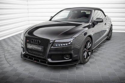 Frontlippen Flaps passend für Audi S5 / A5 S-Line 8T schwarz Hochglanz
