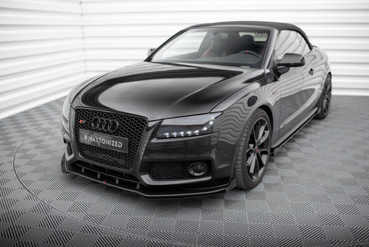 Frontlippen Flaps passend für Audi S5 / A5 S-Line 8T schwarz Hochglanz