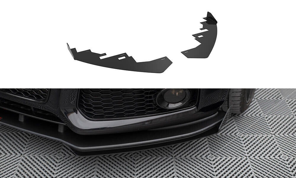 Frontlippen Flaps passend für Audi S5 / A5 S-Line 8T schwarz Hochglanz