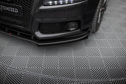 Frontlippen Flaps passend für Audi S5 / A5 S-Line 8T schwarz Hochglanz