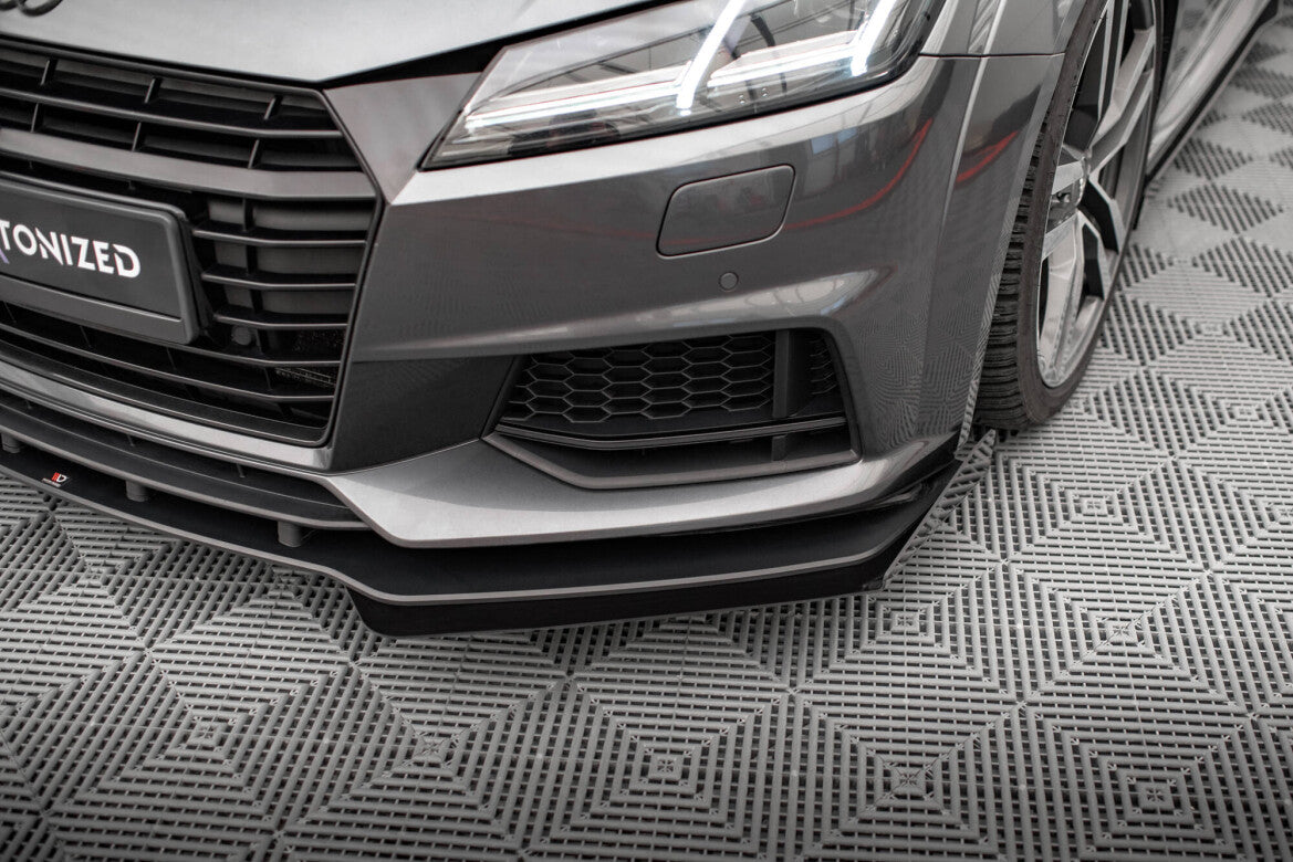 Frontlippen Flaps passend für Audi TT S / S-Line 8S schwarz Hochglanz
