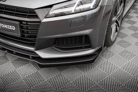 Frontlippen Flaps passend für Audi TT S / S-Line 8S schwarz Hochglanz