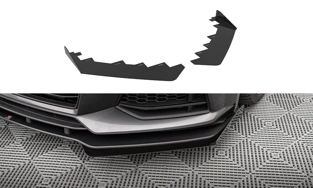 Frontlippen Flaps passend für Audi TT S / S-Line 8S schwarz Hochglanz