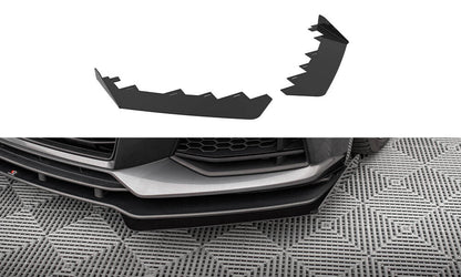 Frontlippen Flaps passend für Audi TT S / S-Line 8S schwarz Hochglanz