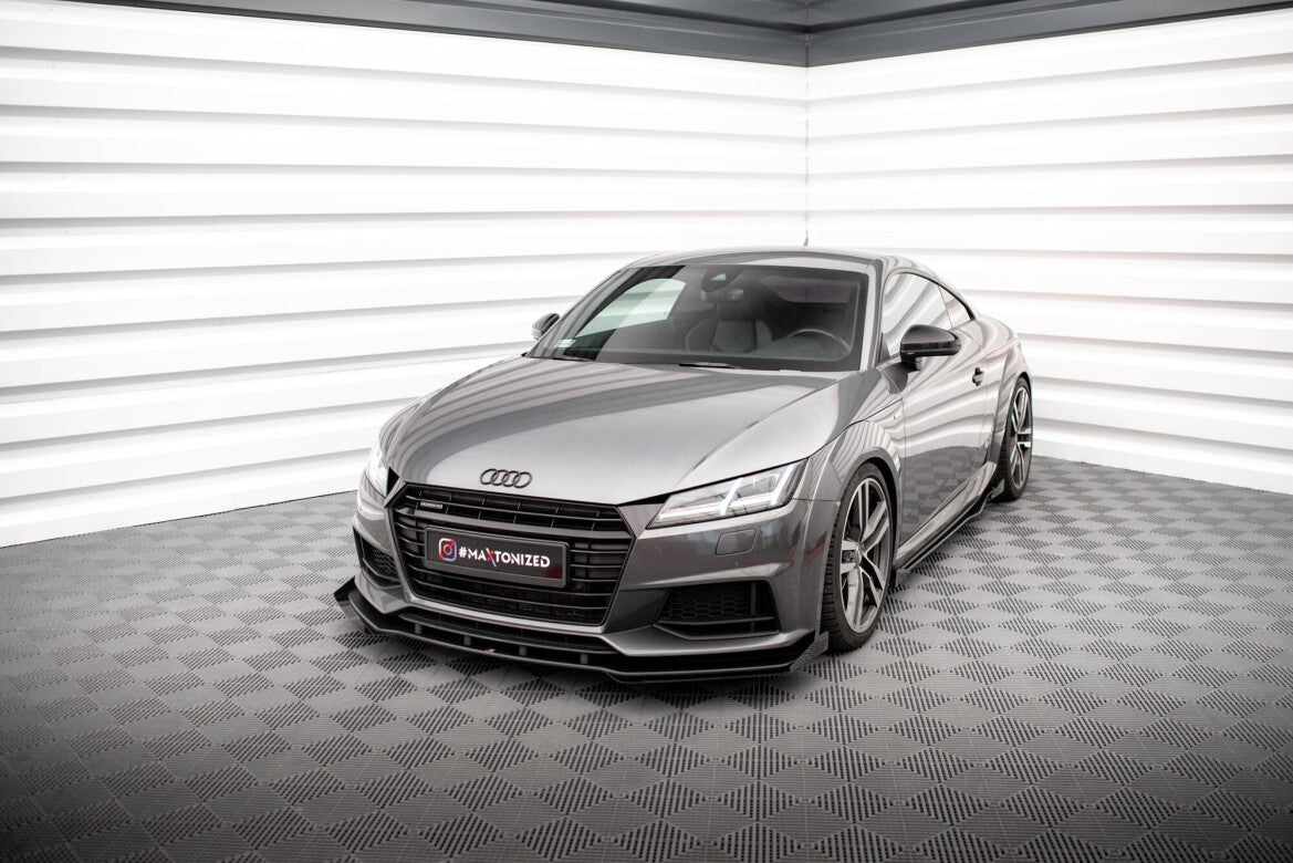 Frontlippen Flaps passend für Audi TT S / S-Line 8S schwarz Hochglanz