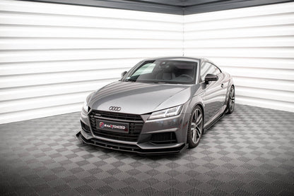 Frontlippen Flaps passend für Audi TT S / S-Line 8S schwarz Hochglanz