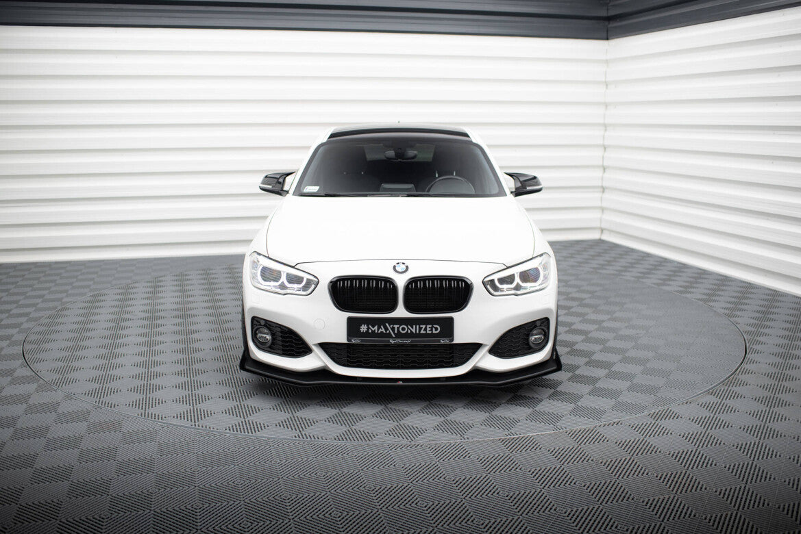 Frontlippen Flaps passend für BMW 1er F20 M-Paket FL / M140i schwarz Hochglanz