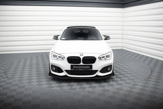 Frontlippen Flaps passend für BMW 1er F20 M-Paket FL / M140i schwarz Hochglanz