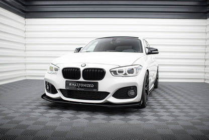 Frontlippen Flaps passend für BMW 1er F20 M-Paket FL / M140i schwarz Hochglanz
