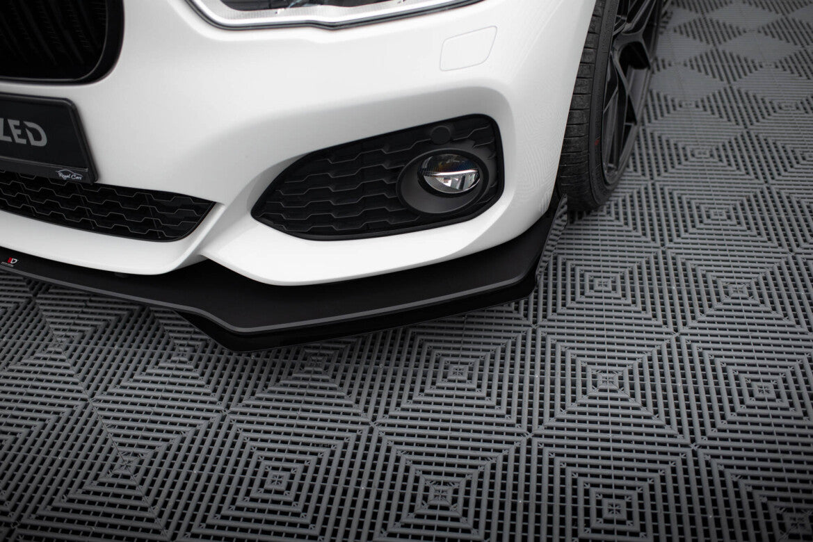 Frontlippen Flaps passend für BMW 1er F20 M-Paket FL / M140i schwarz Hochglanz