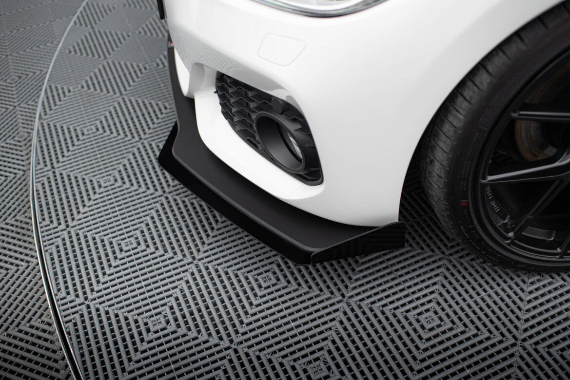 Frontlippen Flaps passend für BMW 1er F20 M-Paket FL / M140i schwarz Hochglanz